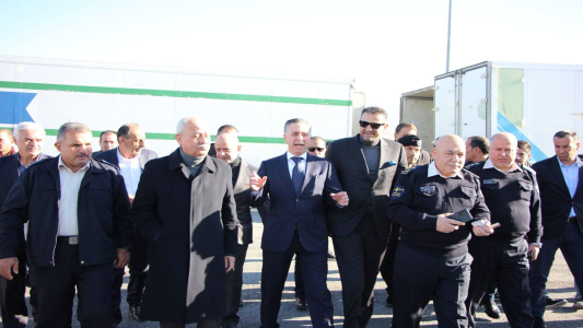 The Minister of Industry inspects the Jaber Border Crossing and the Jordan-Syria Joint Free ...